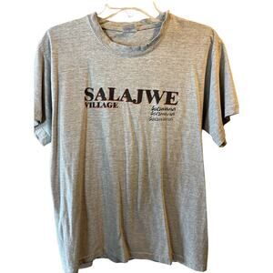 Salajwe Village Botswana Vintage Men’s M Gray Short Sleeve Cotton Retro T-Shirt